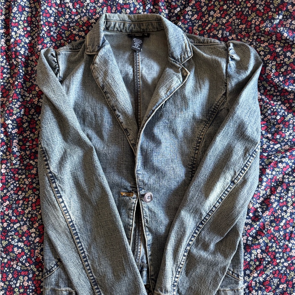 Express Jeans Stretch Denim Jacket Women's Size 3/4 EUC!